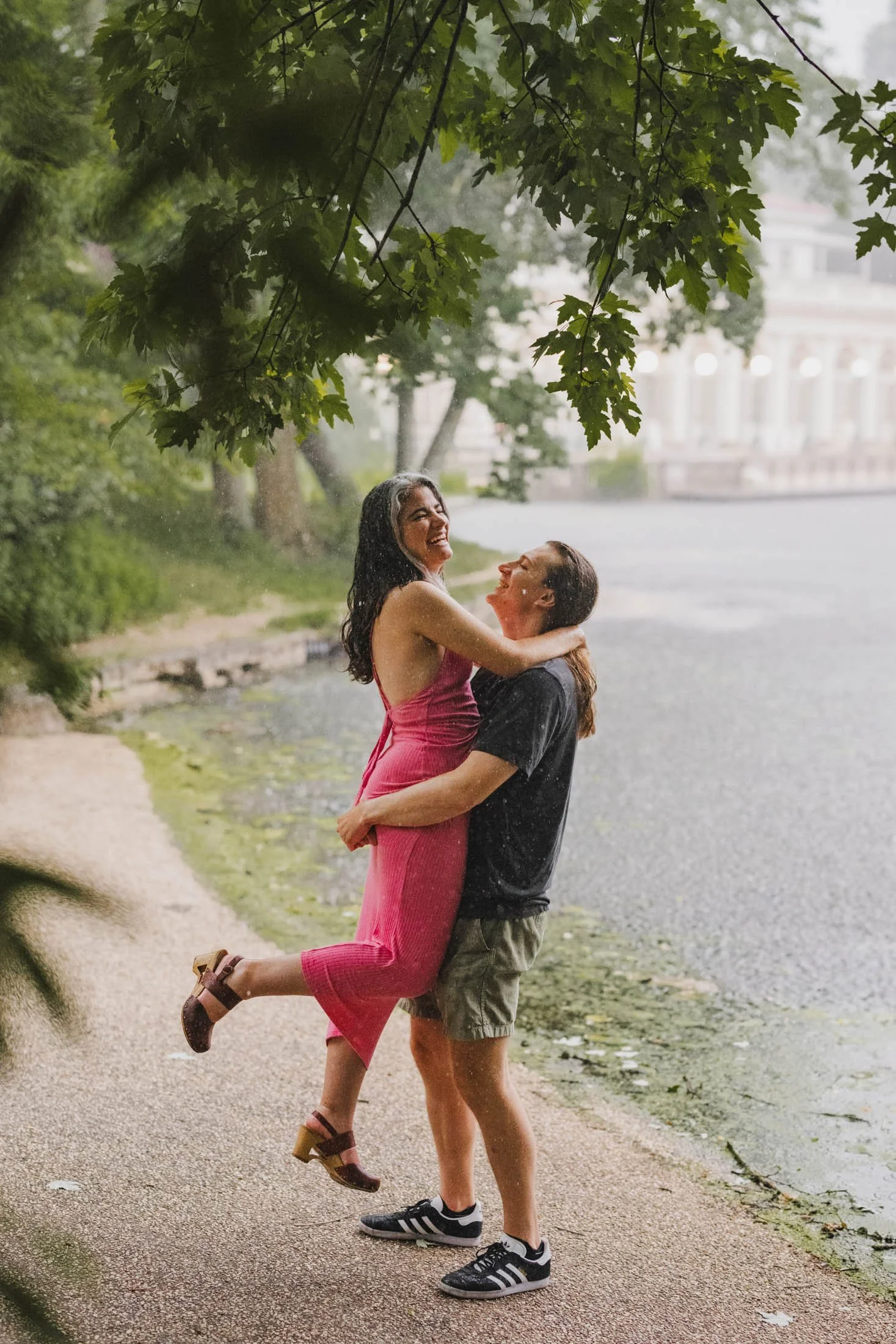 Love is a Downpour: An Unforgettable Engagement Shoot in Brooklyn's Prospect Heights