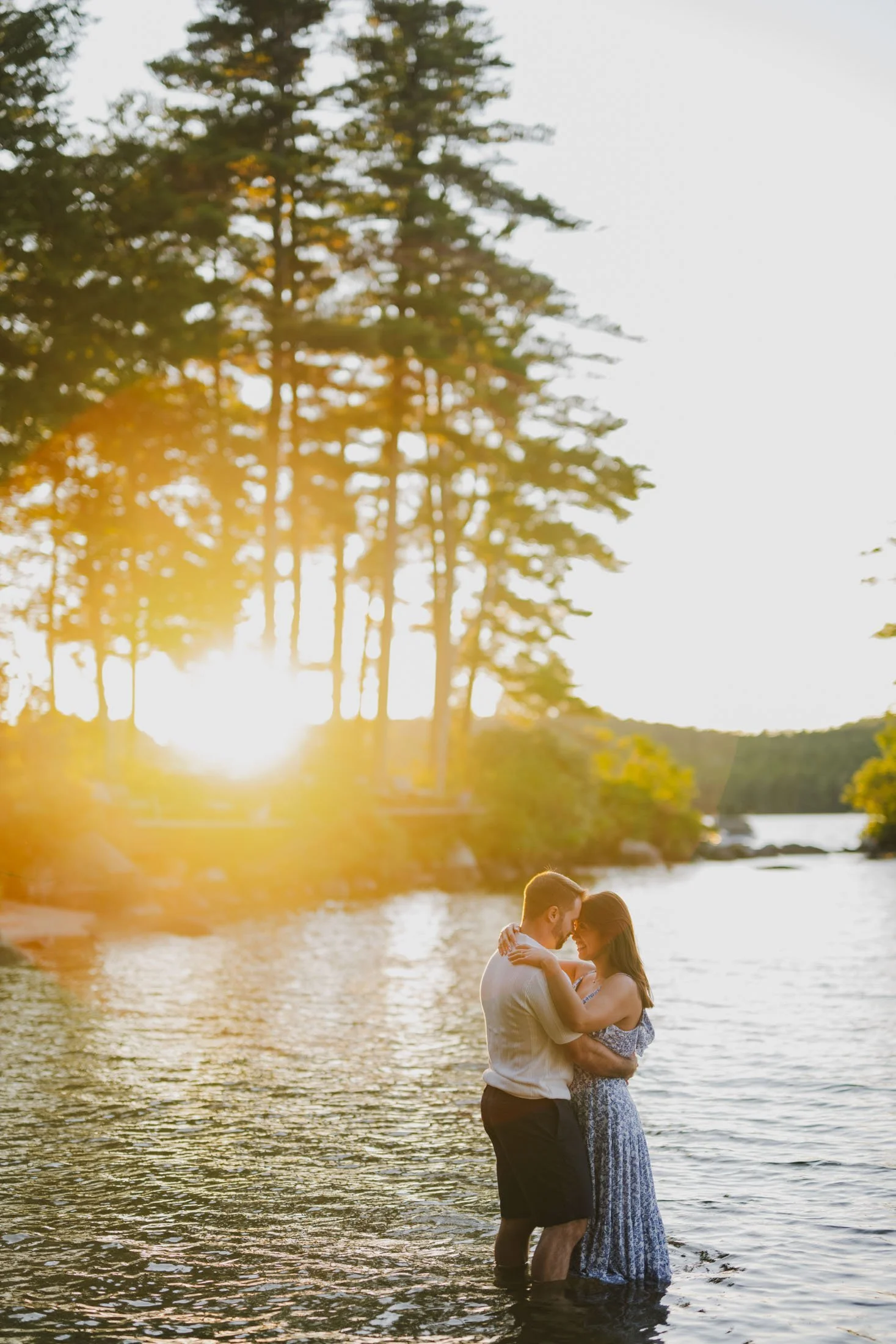 Golden Hour Romance: A Lake Sunapee Engagement Session