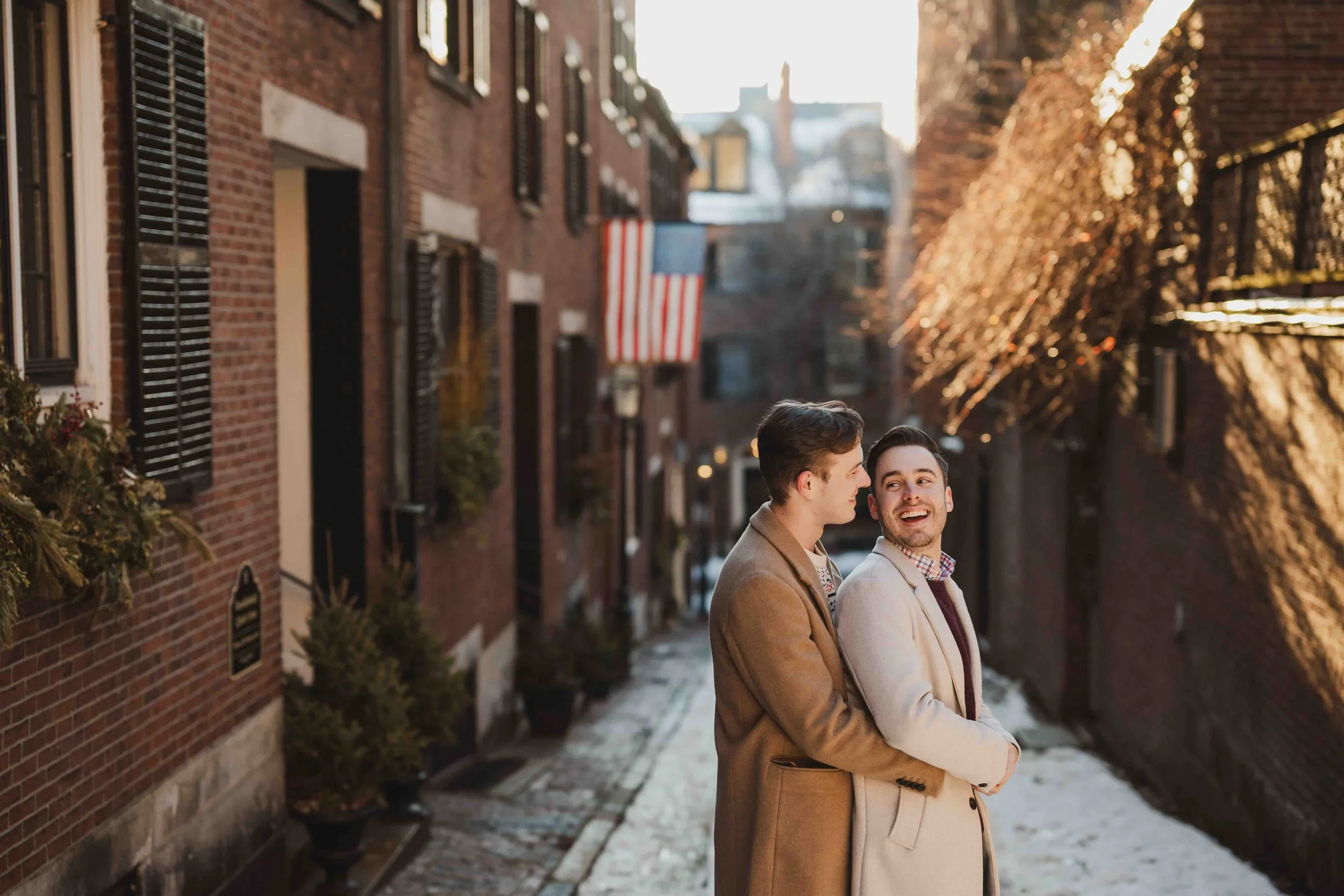 Jack + Andy’s Winter Engagement in Boston Public Garden & Beacon Hill