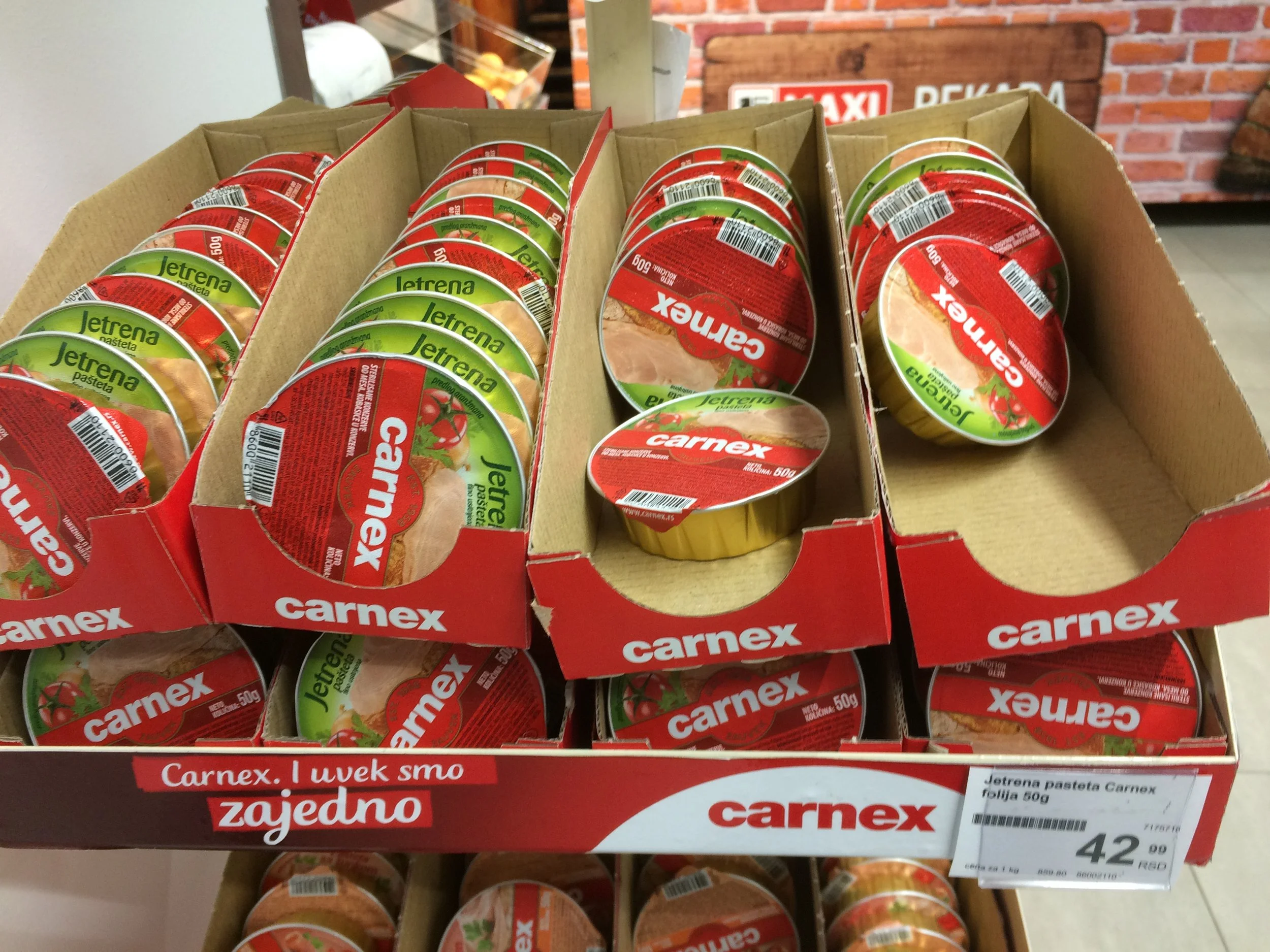 Seemingly the most popular brand at Belgrade's Maxi grocery store.