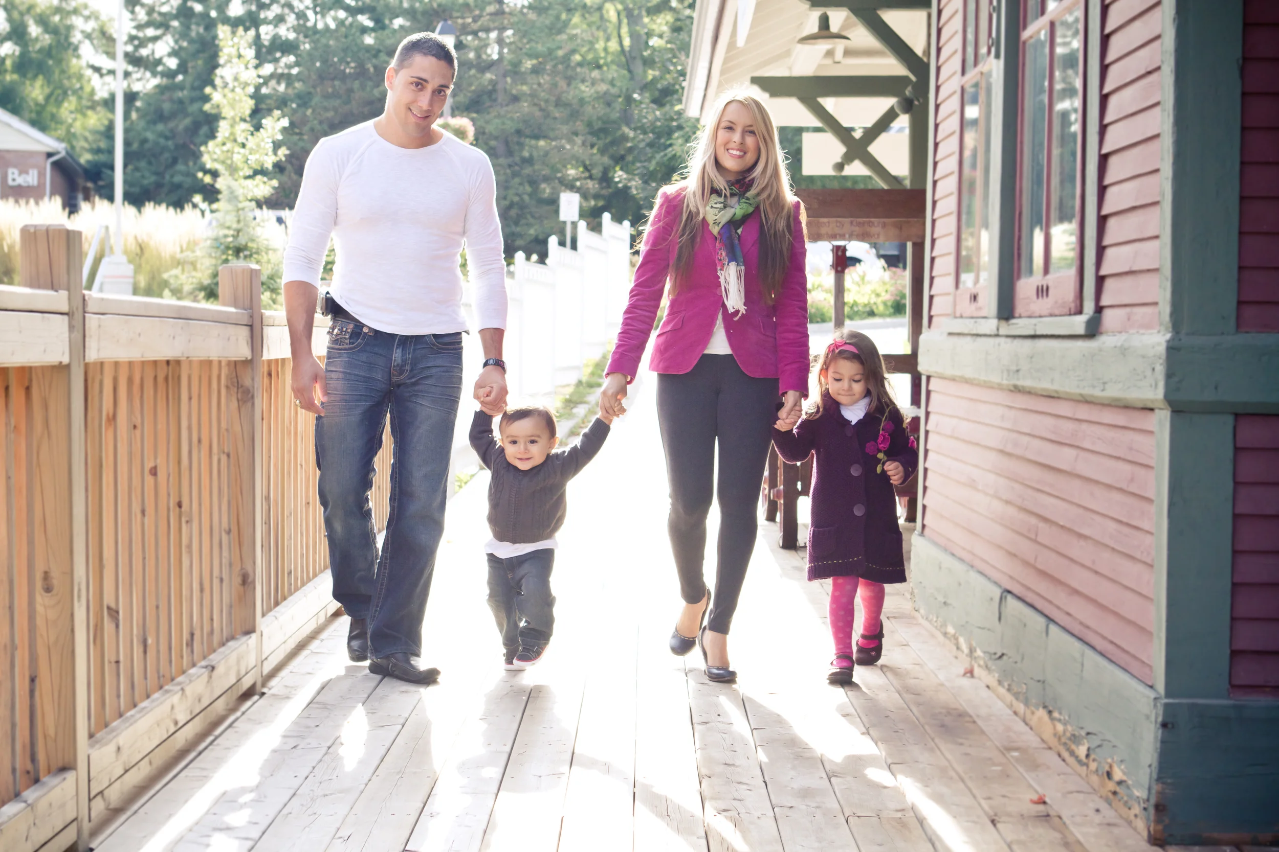 Family portraits on Main Street in Kleinburg