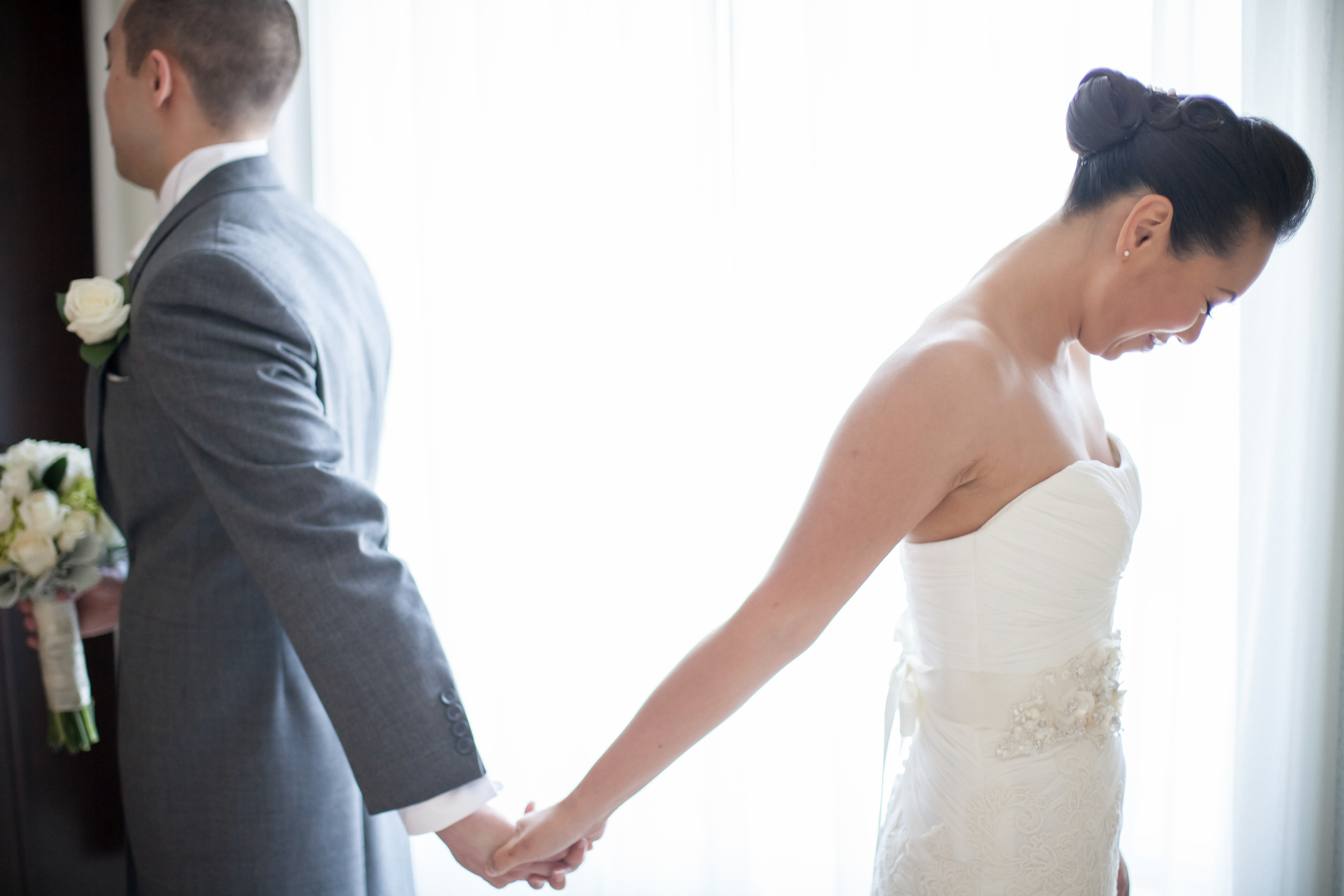 Bride and groom first look