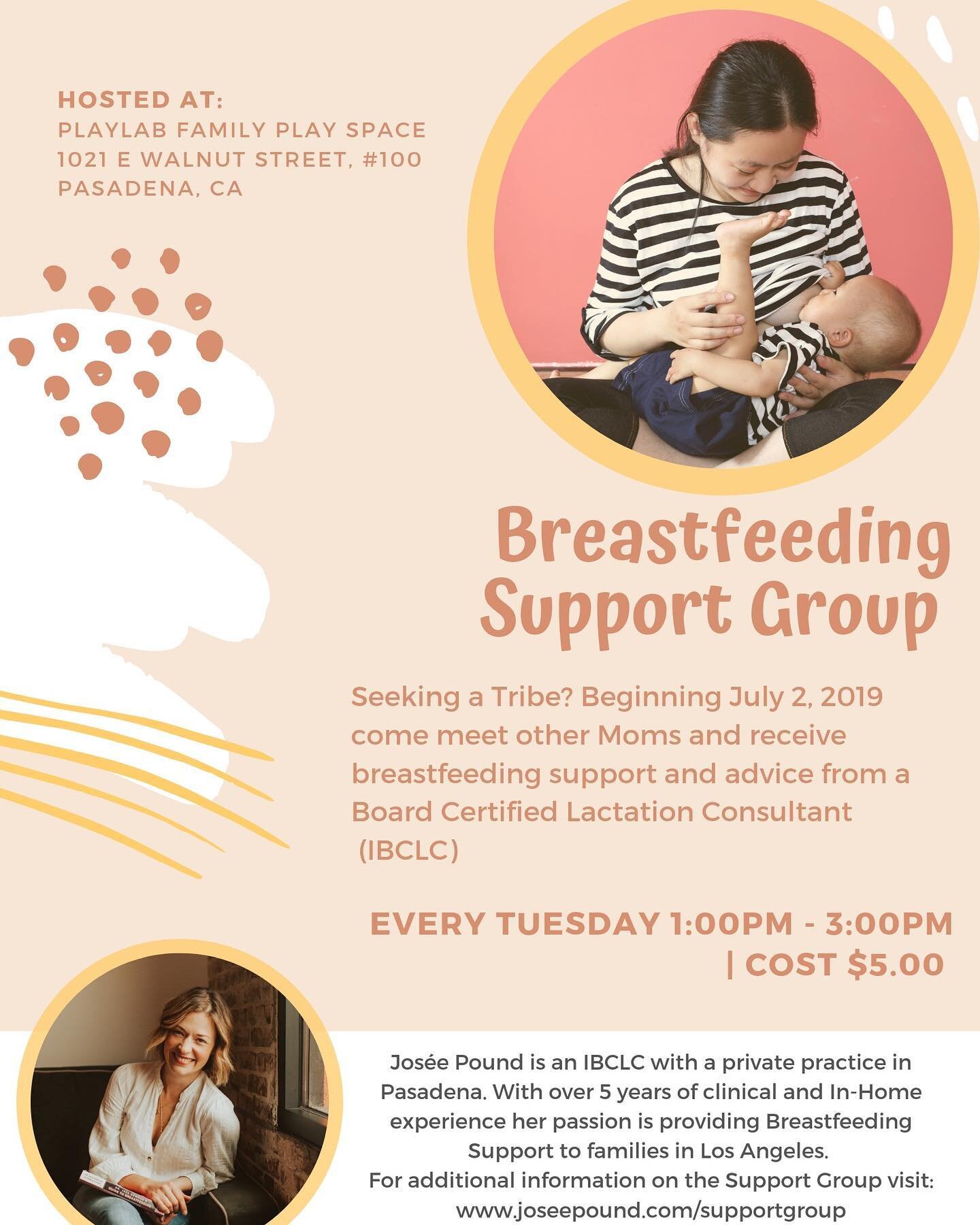 Seeking a Breastfeeding Tribe? ❤️ Starting July 2nd, I will be hosting a NEW Breastfeeding drop in support group every Tuesday from 1:00pm-3:00pm at the @goplaylab Family Playspace in Pasadena! 
Group lead discussions✨✨Monthly guest community speaker
