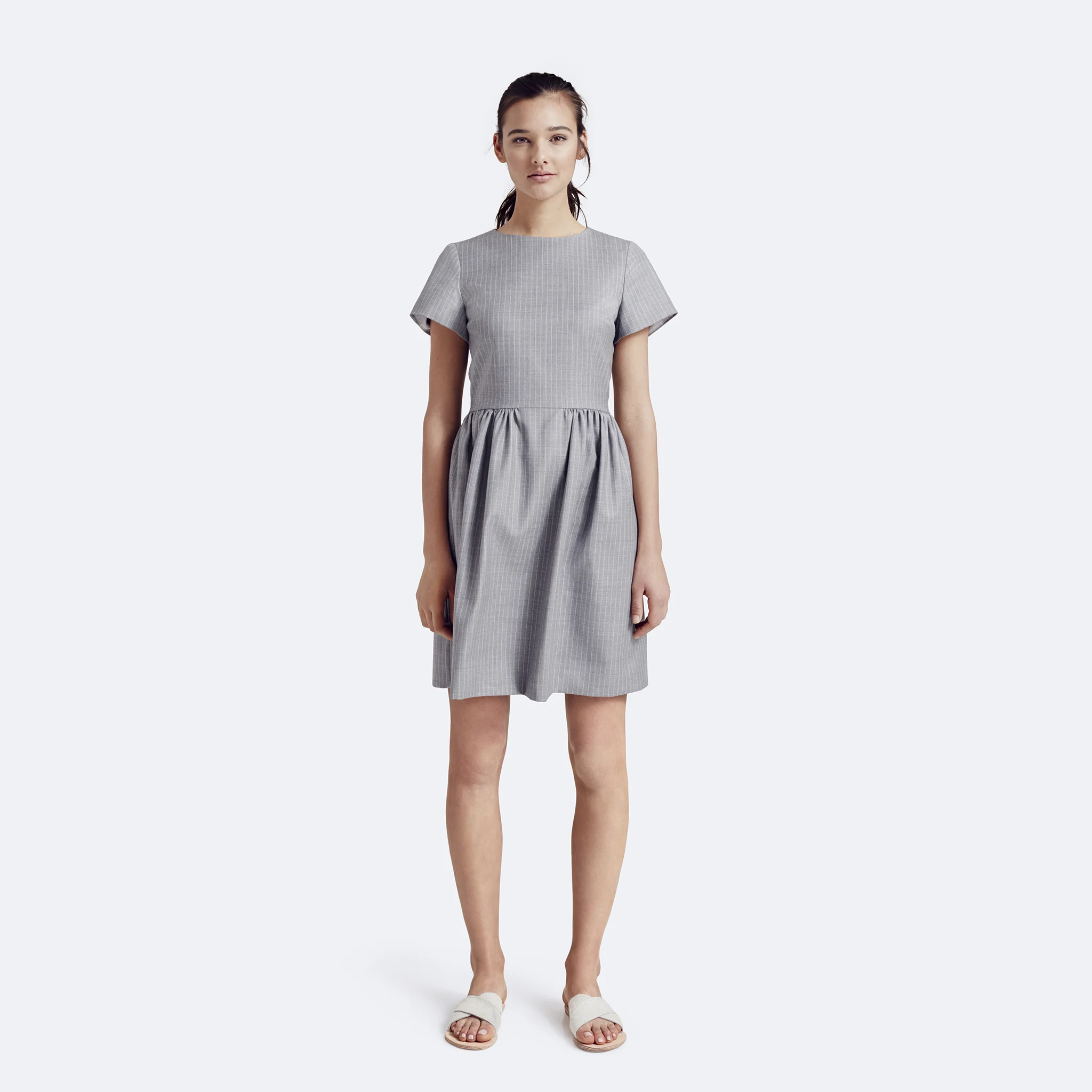 Rallier - Patricia Dress - Australian Merino Wool - Graphite - Front.jpg