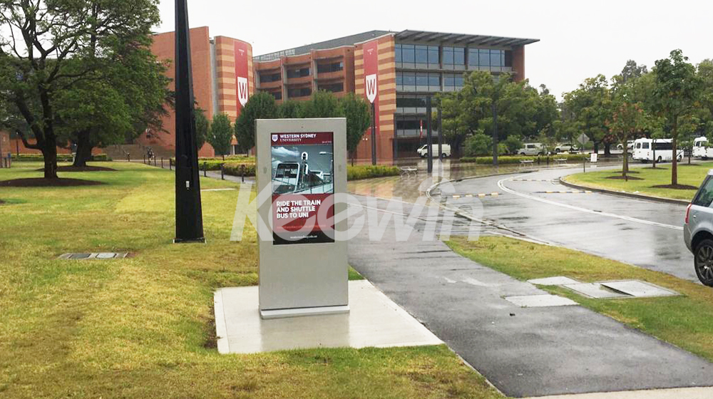 65 inch 2-sided Outdoor LCD Display - 10 Points Touch Western Sydney University