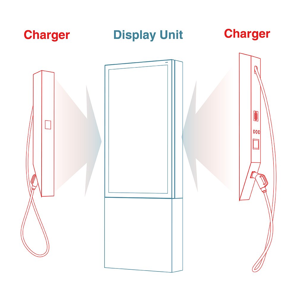 55 inch Outdoor EV Charging Post-IP66-dual side — Keewin Display