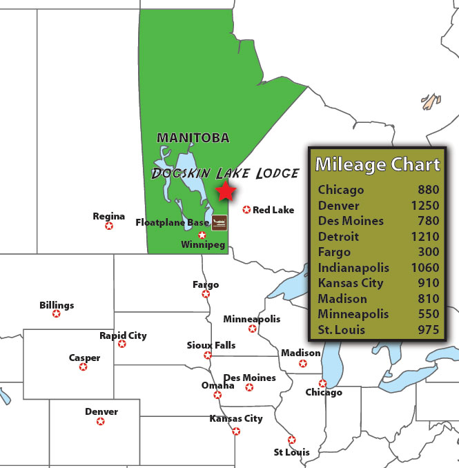 Manitoba Distance Chart