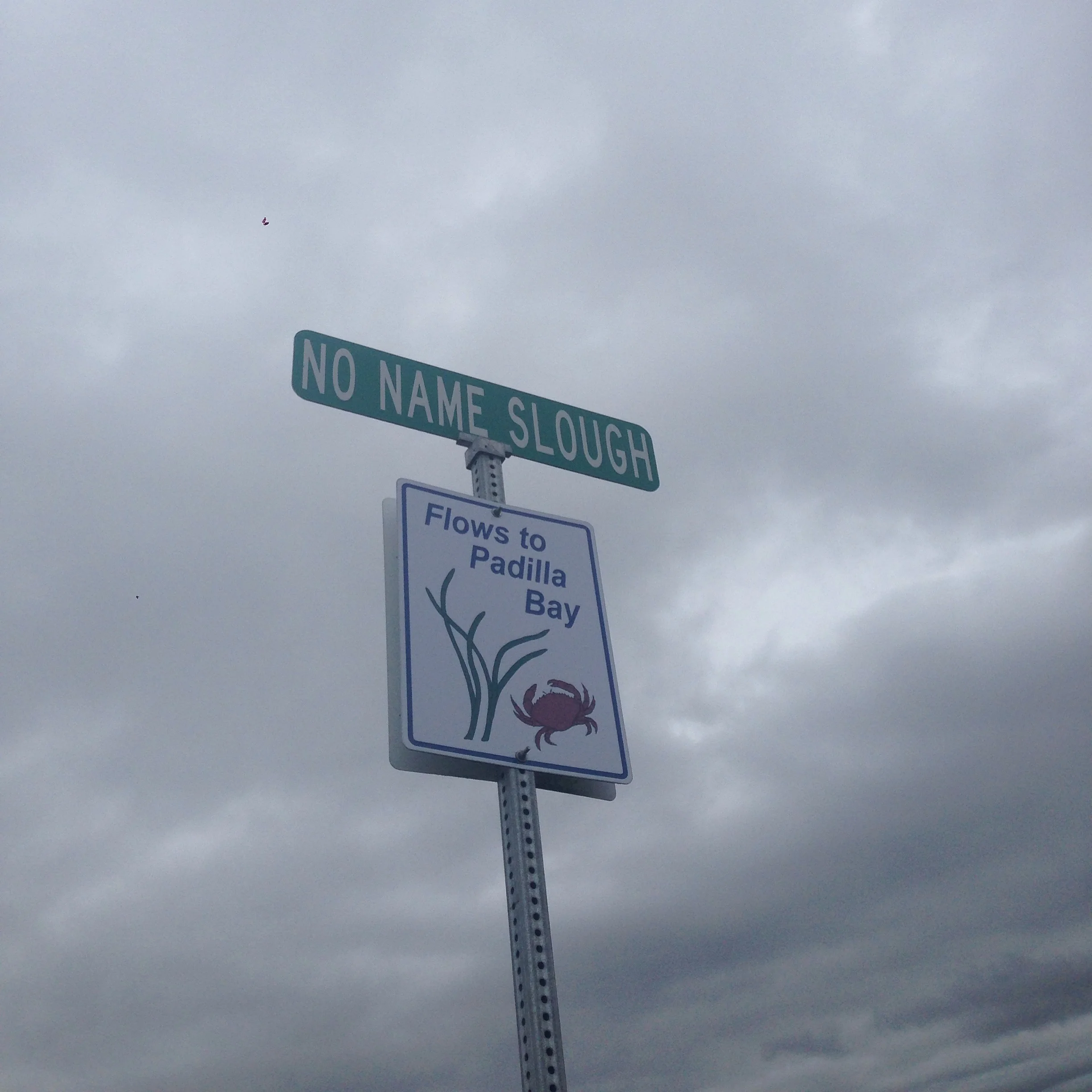 Signage on the Padilla Bay Dike Walk, Bayview, WA.