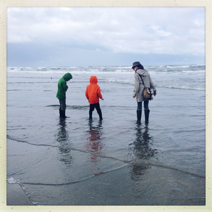 Manzanita Beach with my son and nephew. Not unusual for June to be rainy and mild.