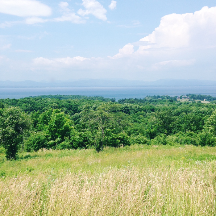 Looking west across Lake Champlain toward New York and the Adirondacks.