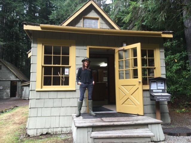 At the ranger station, trail head of Staircase at Olympic National park, along the Skokomish river.