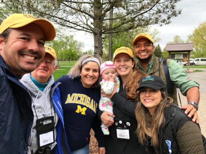 Leading a Spanish Walk with Luna Jay for Adelante, The Latino Resource Center during Biggest Week, Ohio, 2018. Photo by Angel Abreu.
