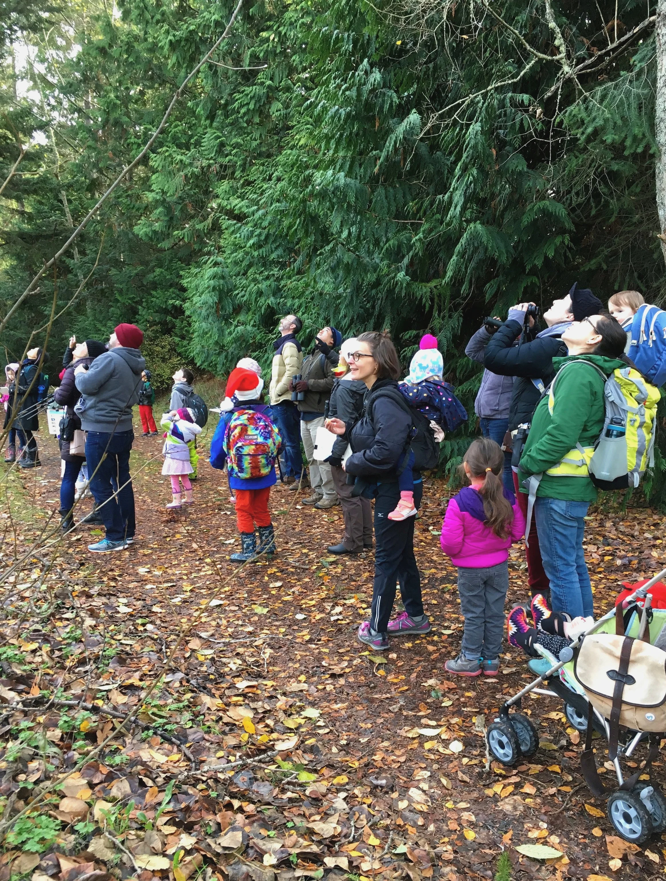 The younger kiddo crowd (and parents) in the field.