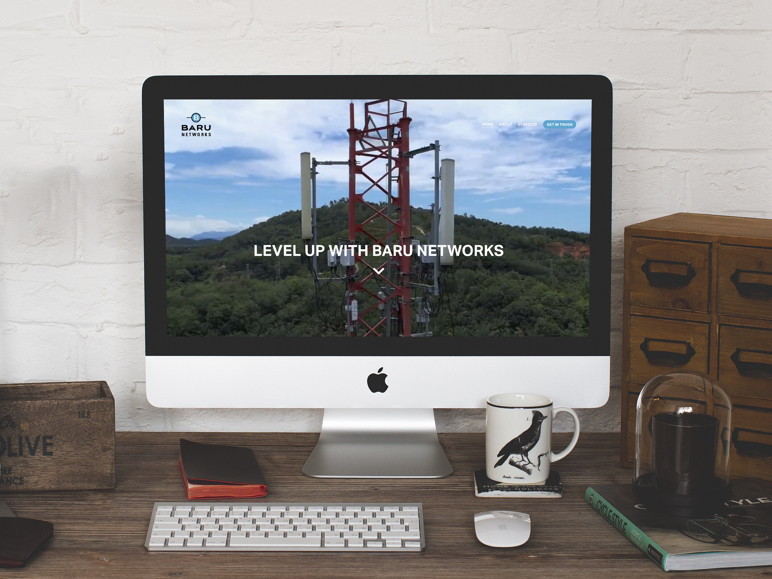 Squarespace Website and Logo Design: Baru Networks provides telecom and internet Infrastructure and comprehensive cell site maintenance solutions.
