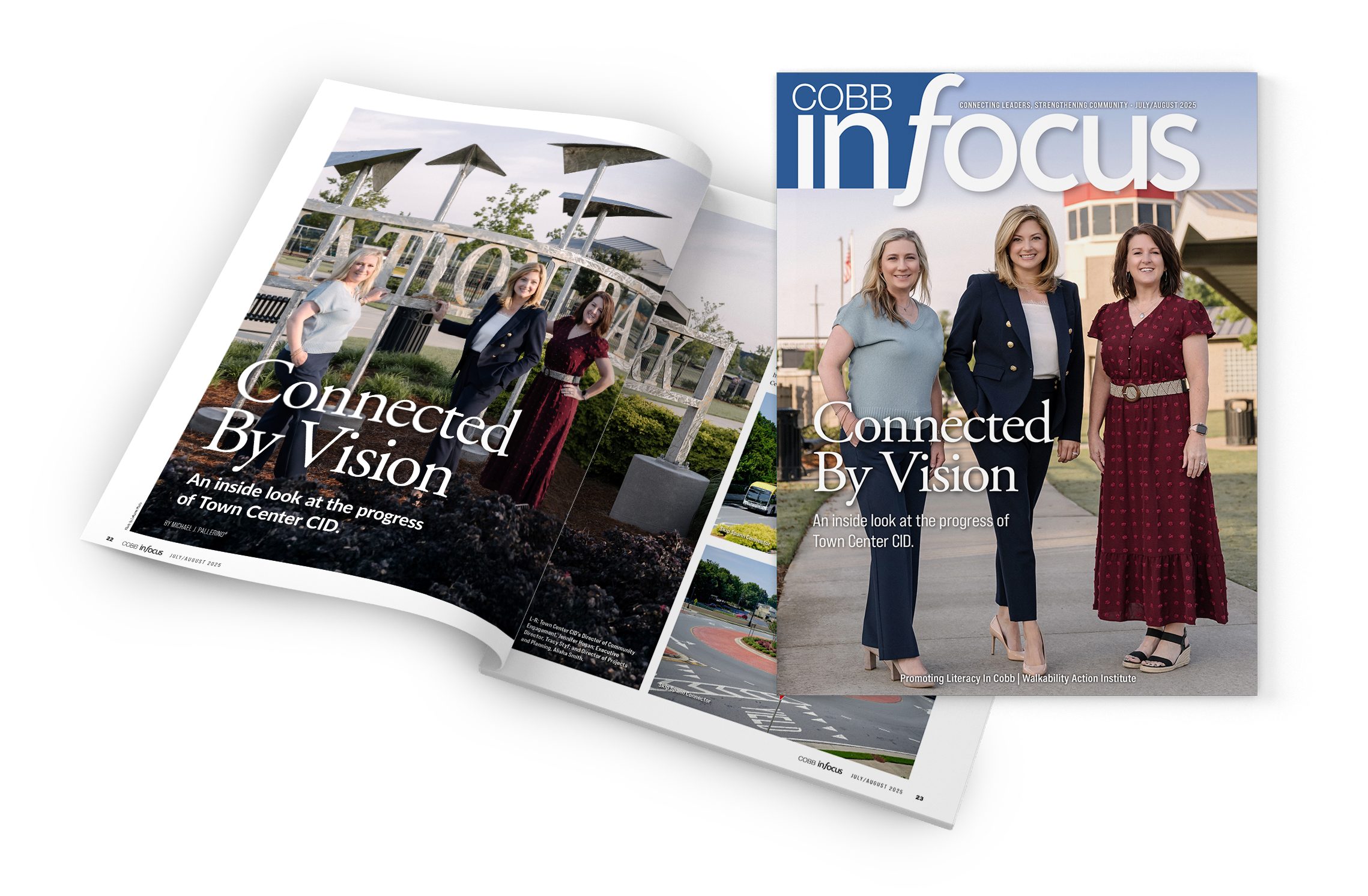 Cobb in Focus Magazine, Cover and two-page spread.