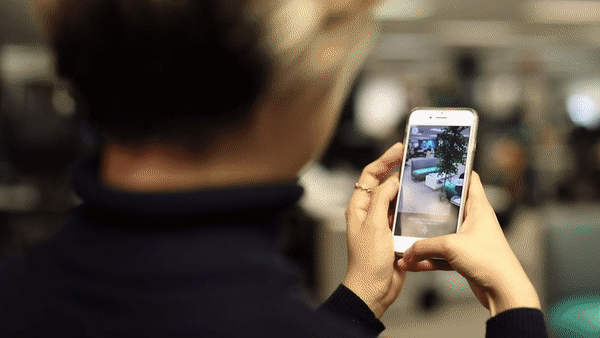 Portal template in AR mode on mobile