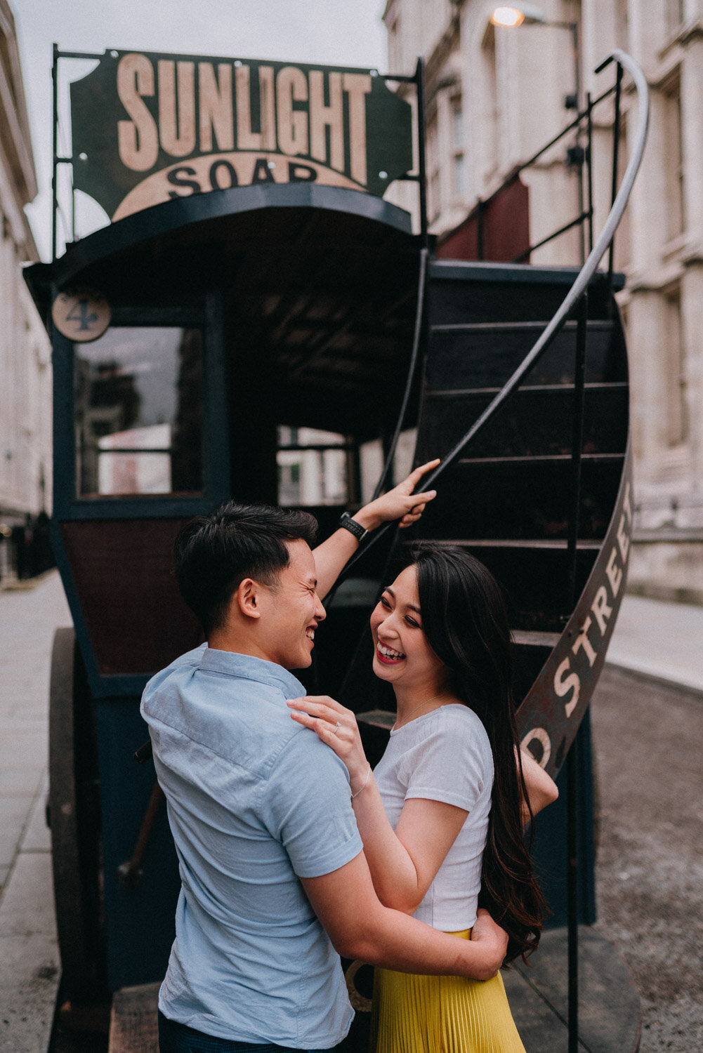 fun and relaxed pre-wedding shoot in London