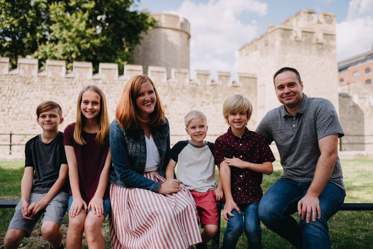 Family portrait photoshoot at Tower Bridge, London