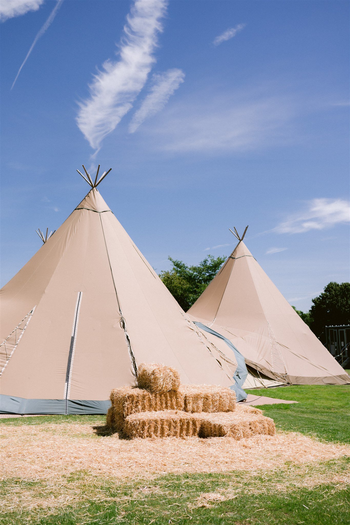 Rustic Teepees at a festival inspired Wedding in Kent