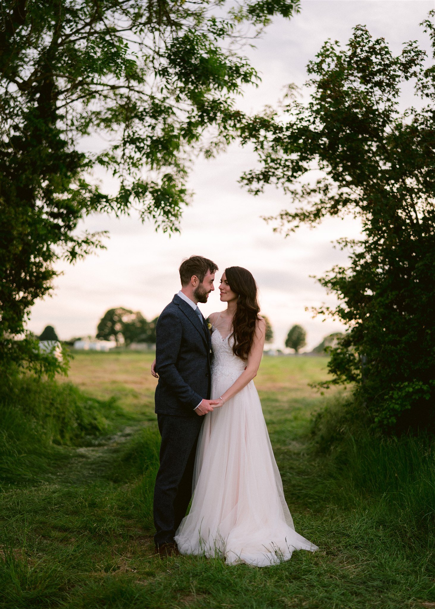 Golden Hour Wedding portrait surrounded by nature | Kent Wedding Photographer