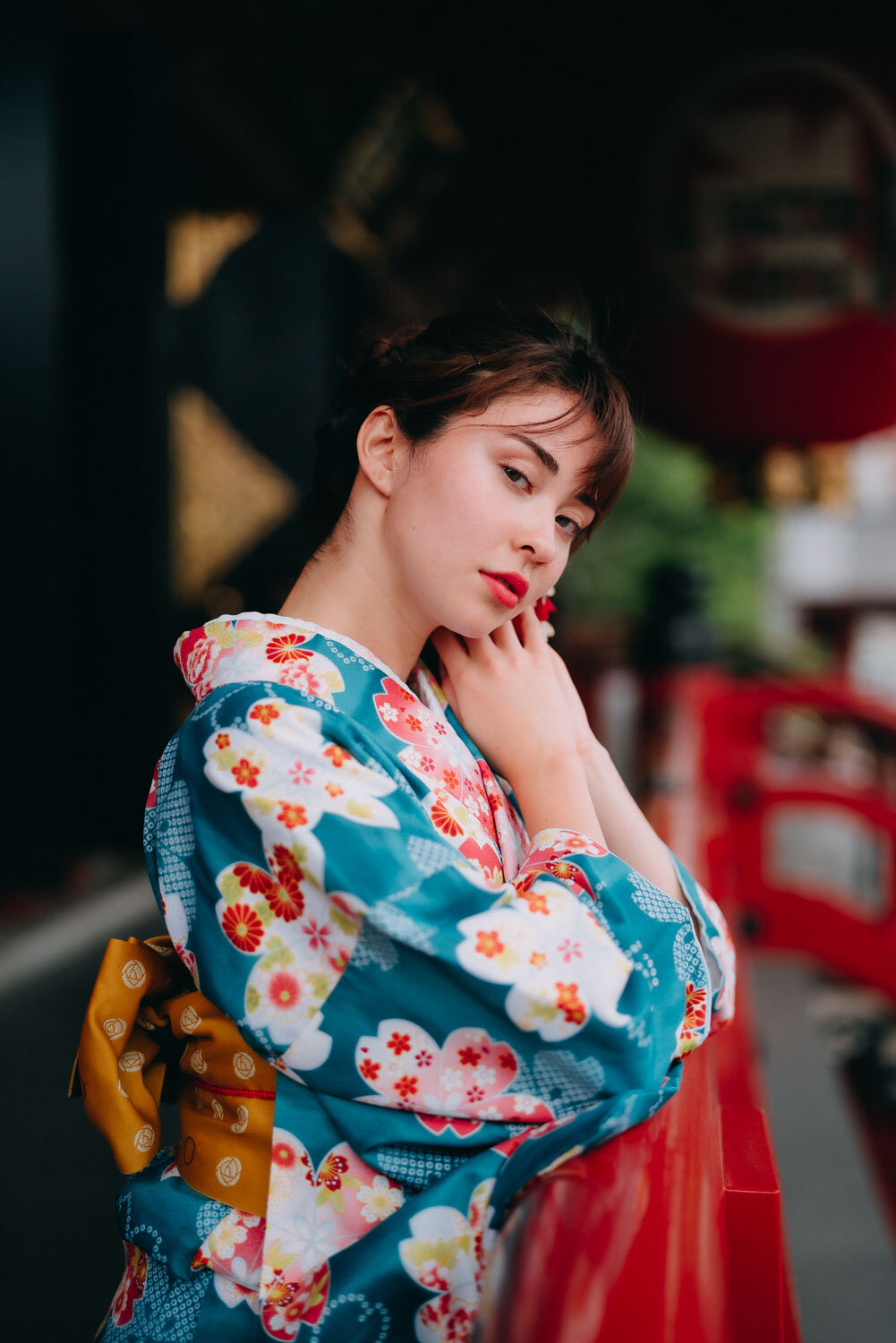 Portrait photoshoot wearing Kimono in Asakusa, Tokyo