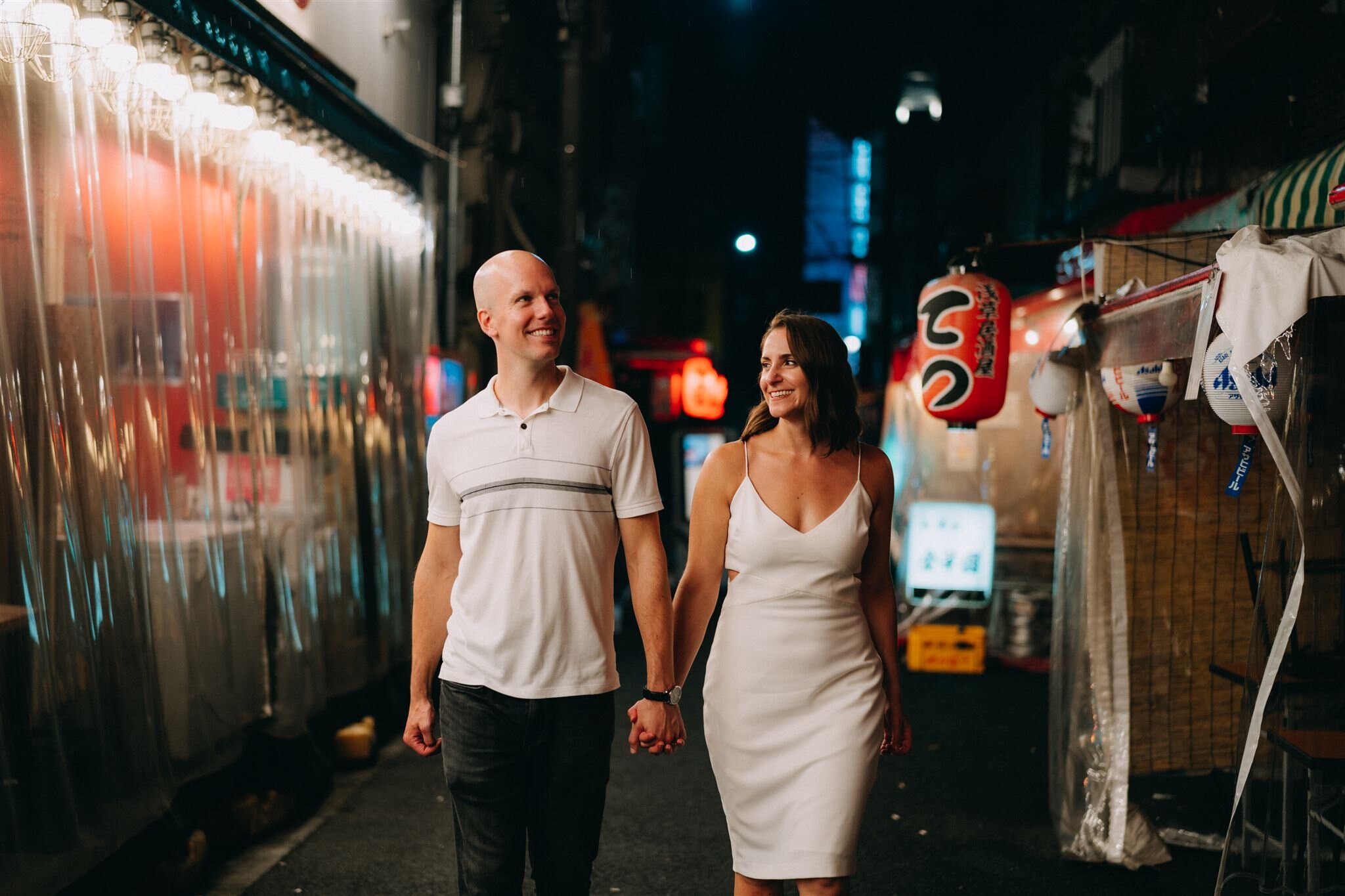 City lights Engagement photoshoot in Tokyo, Japan