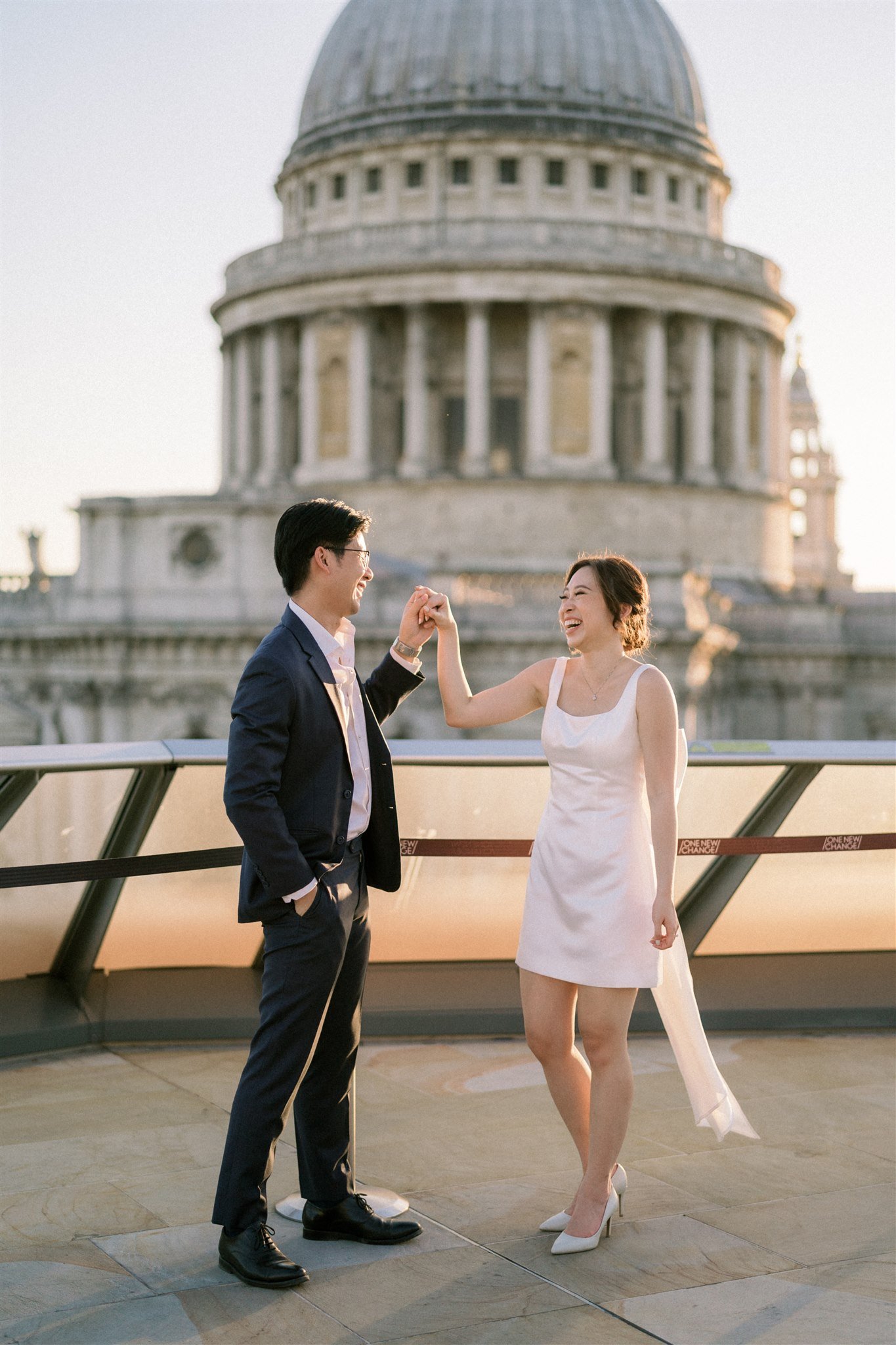 Couples Engagement Portrait session around St. Pauls Cathedral, London