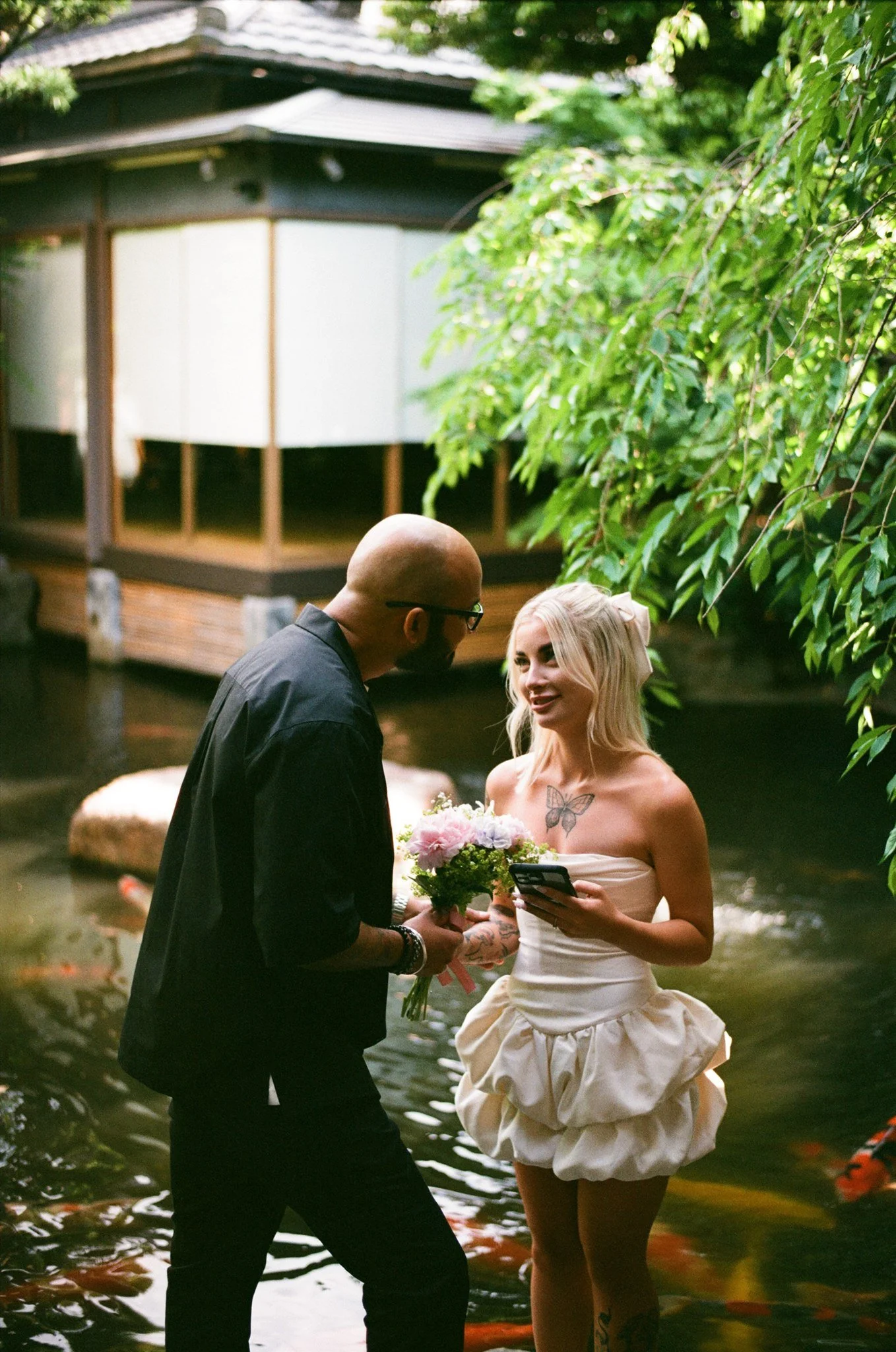 Film wedding photography in Japan traditional venue