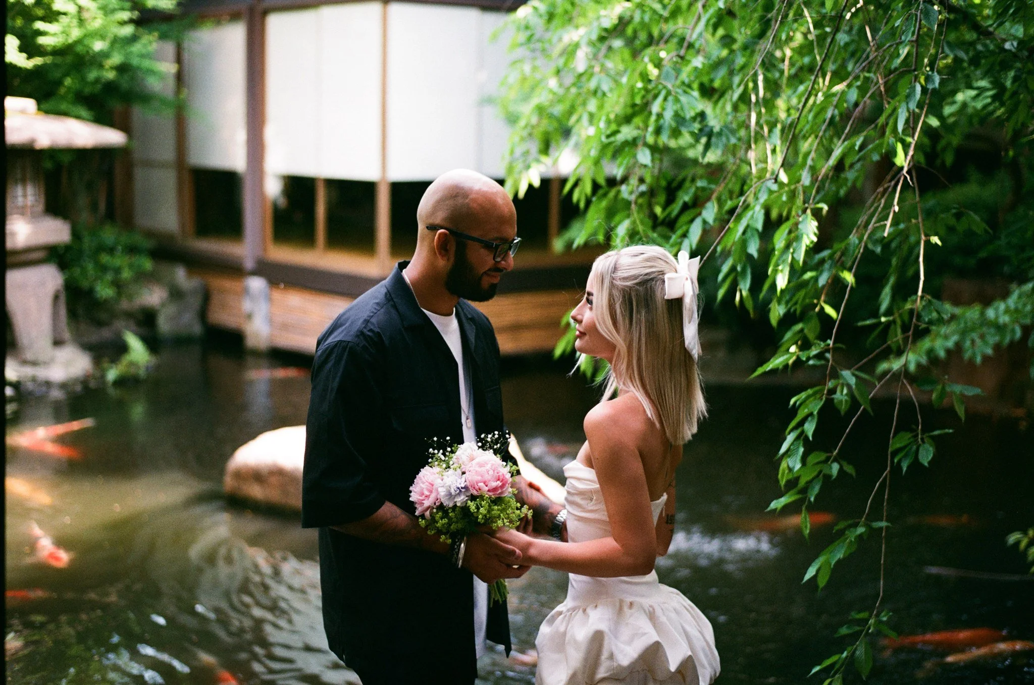 Film wedding photography in Japan traditional venue