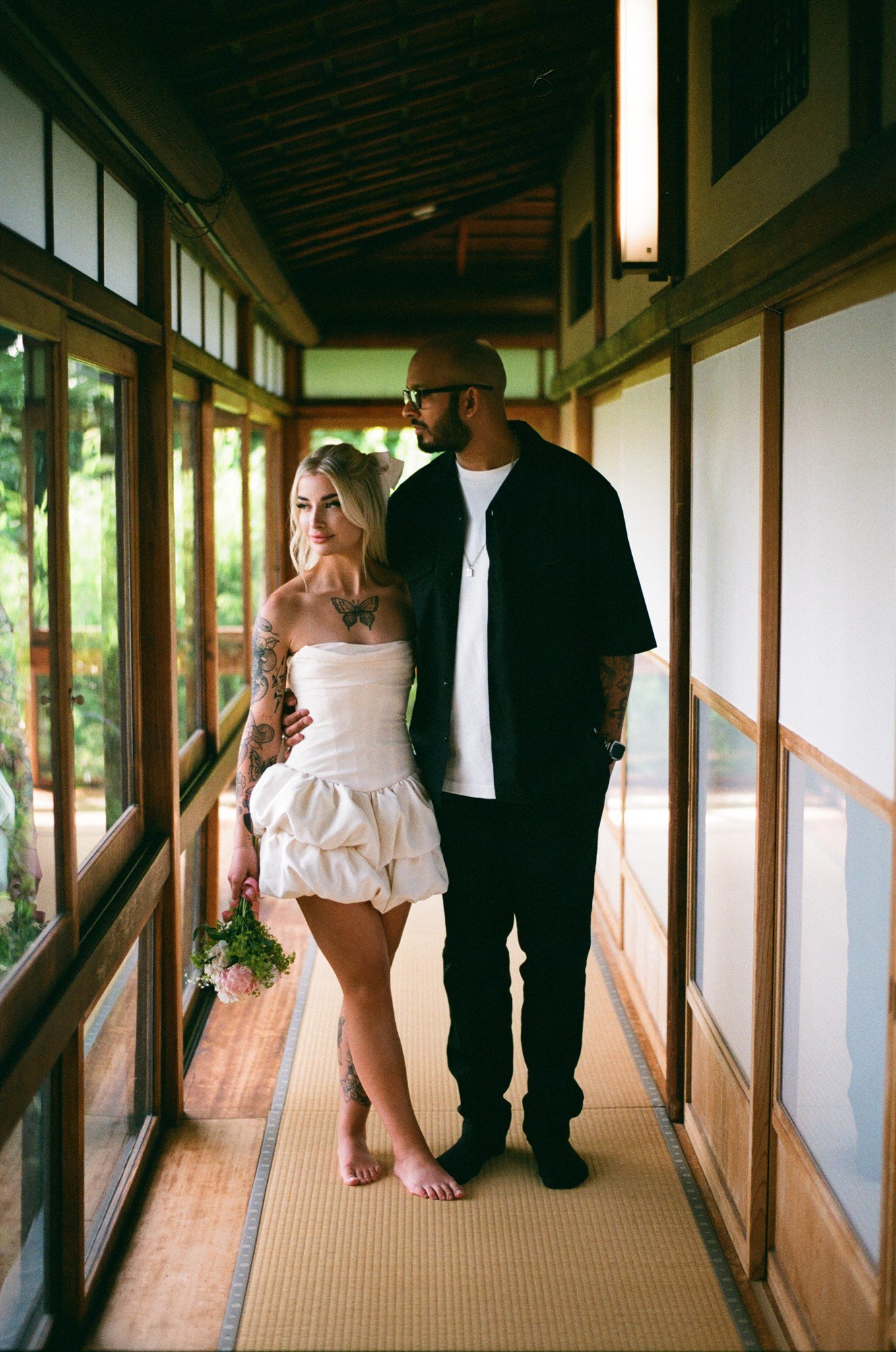 Traditional tatami room Tokyo elopement film photography