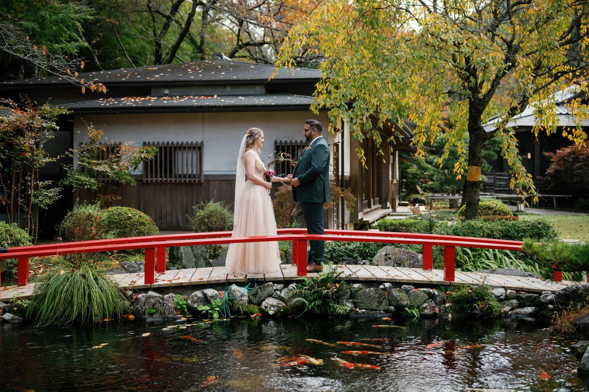 intimate autumn elopement in rural Japan