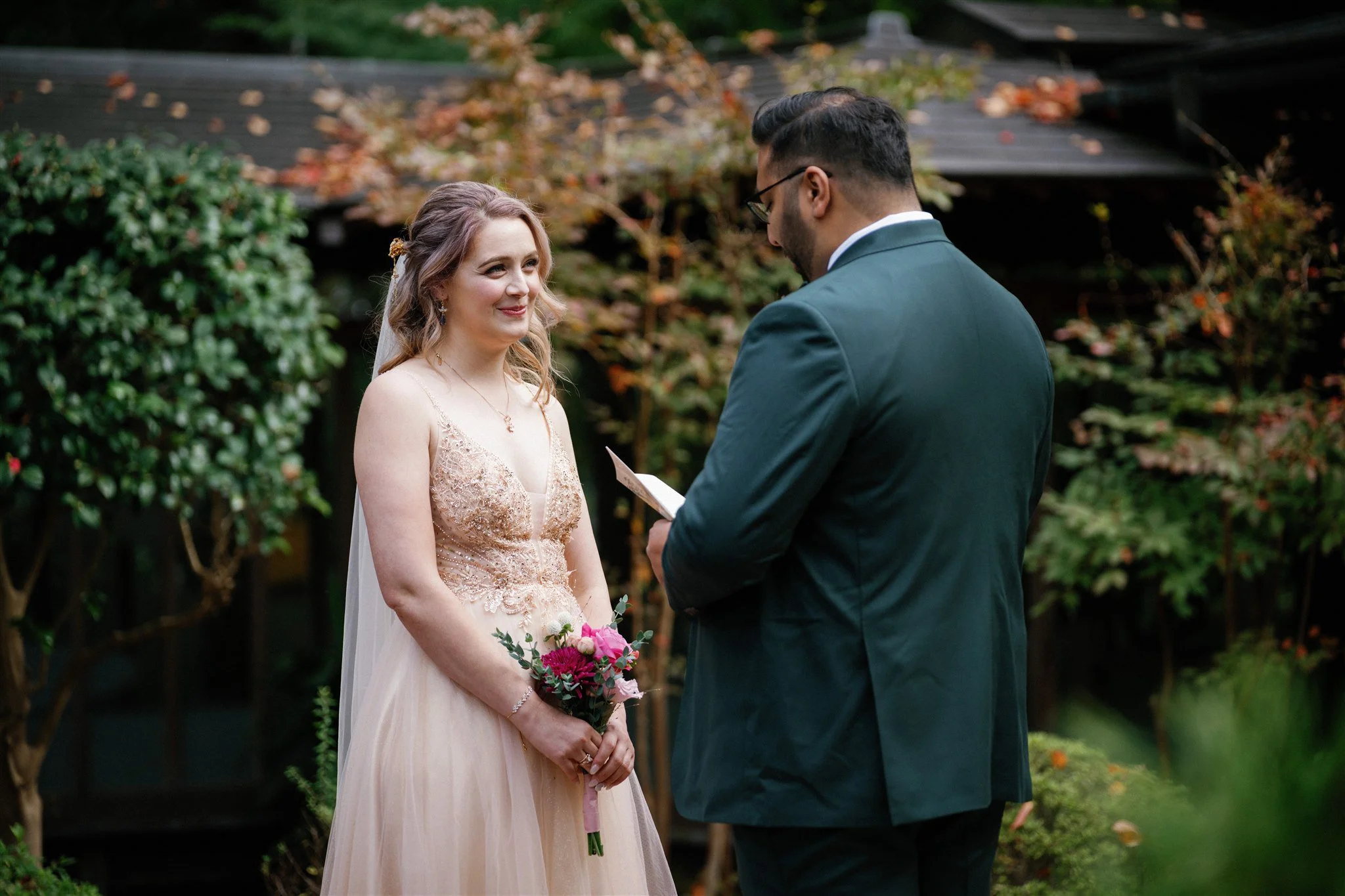 intimate autumn elopement in rural Japan