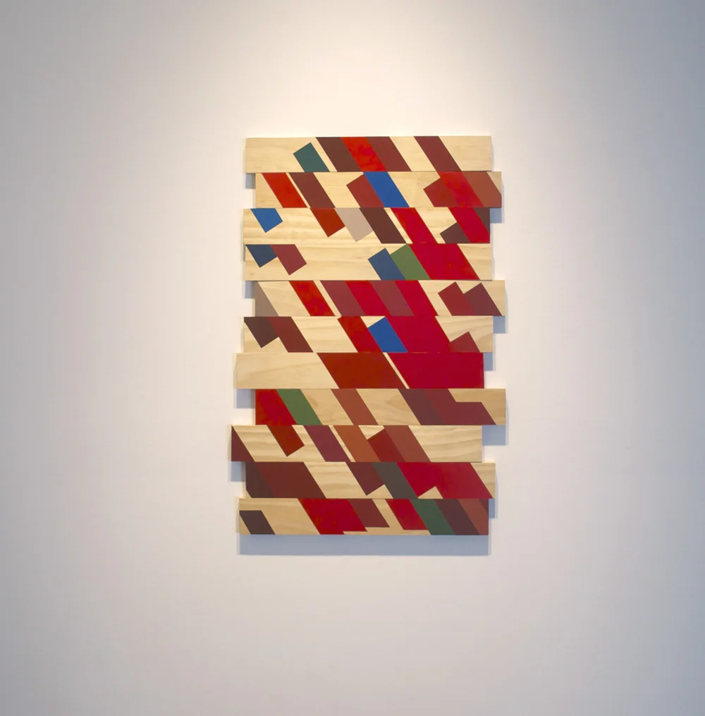   Stochastic Study in Mostly Red  38.5 x 26" (variable) Acrylic on poplar, neodymium magnets 2016 