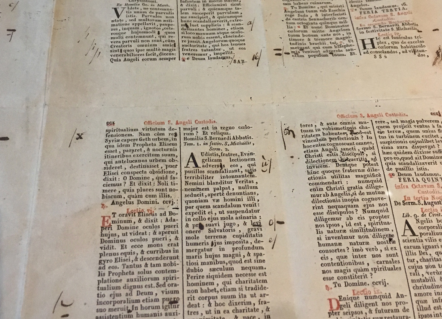Original mark ups in the readers' room.