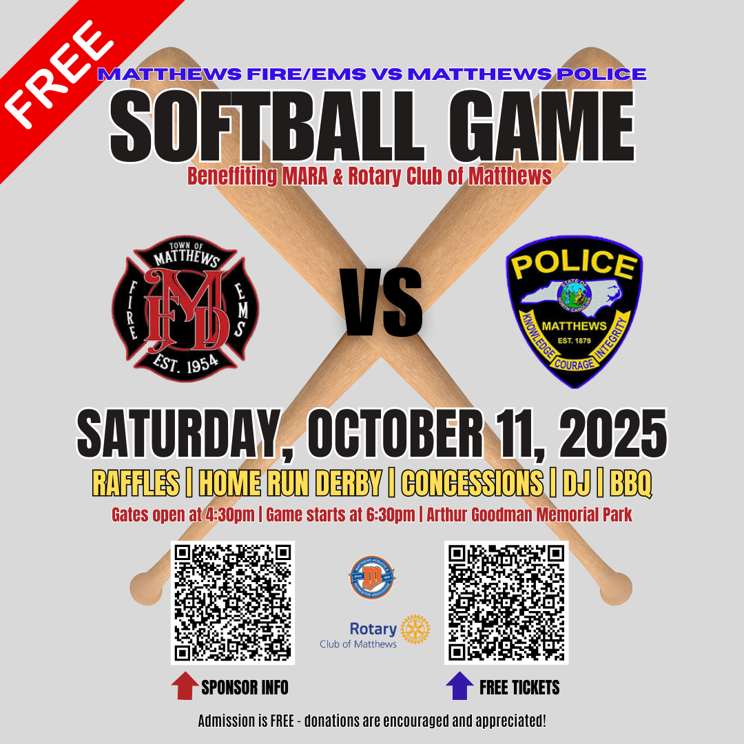 Matthews Fire/EMS vs Matthews Police Softball Game