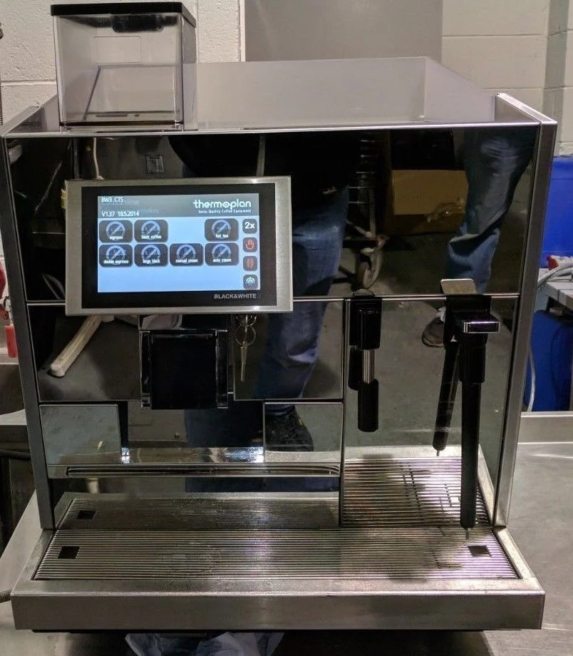 THERMOPLAN BLACK AND WHITE 3 CTS BARISTA DRIVEN AUTOMATIC WITH AUTOSTEAM REFURBISHED EXAMPLE 