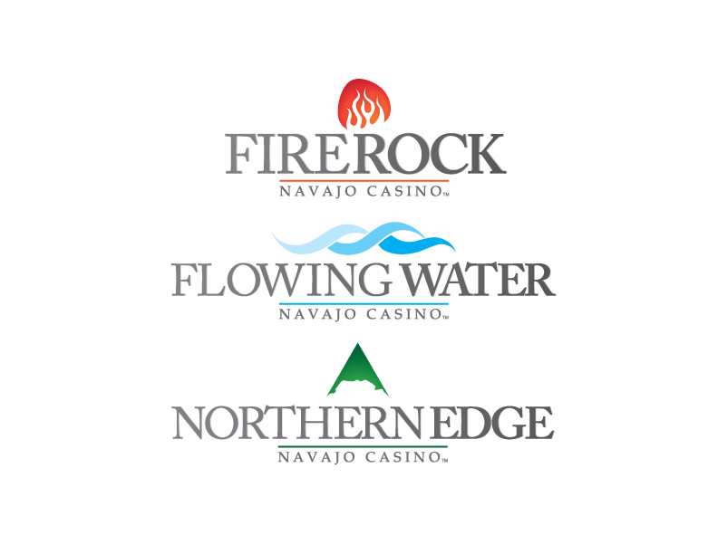 Navajo Casino Logo Development Fire Rock, Northern Edge & Flowing Water