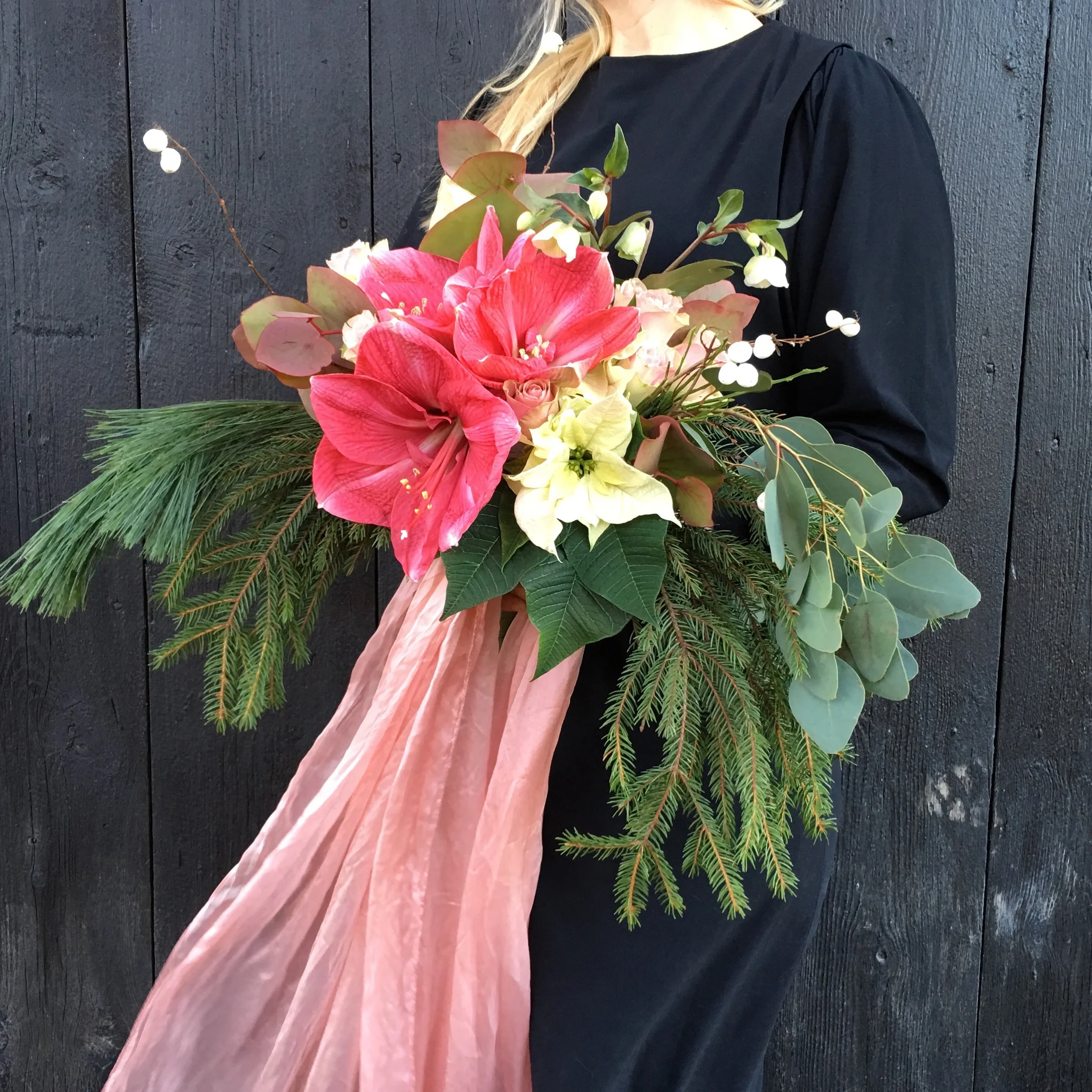 Julros, j ulstjärna, amaryllis, snöbär, gran, eukalyptus, cordata, blåbärsris