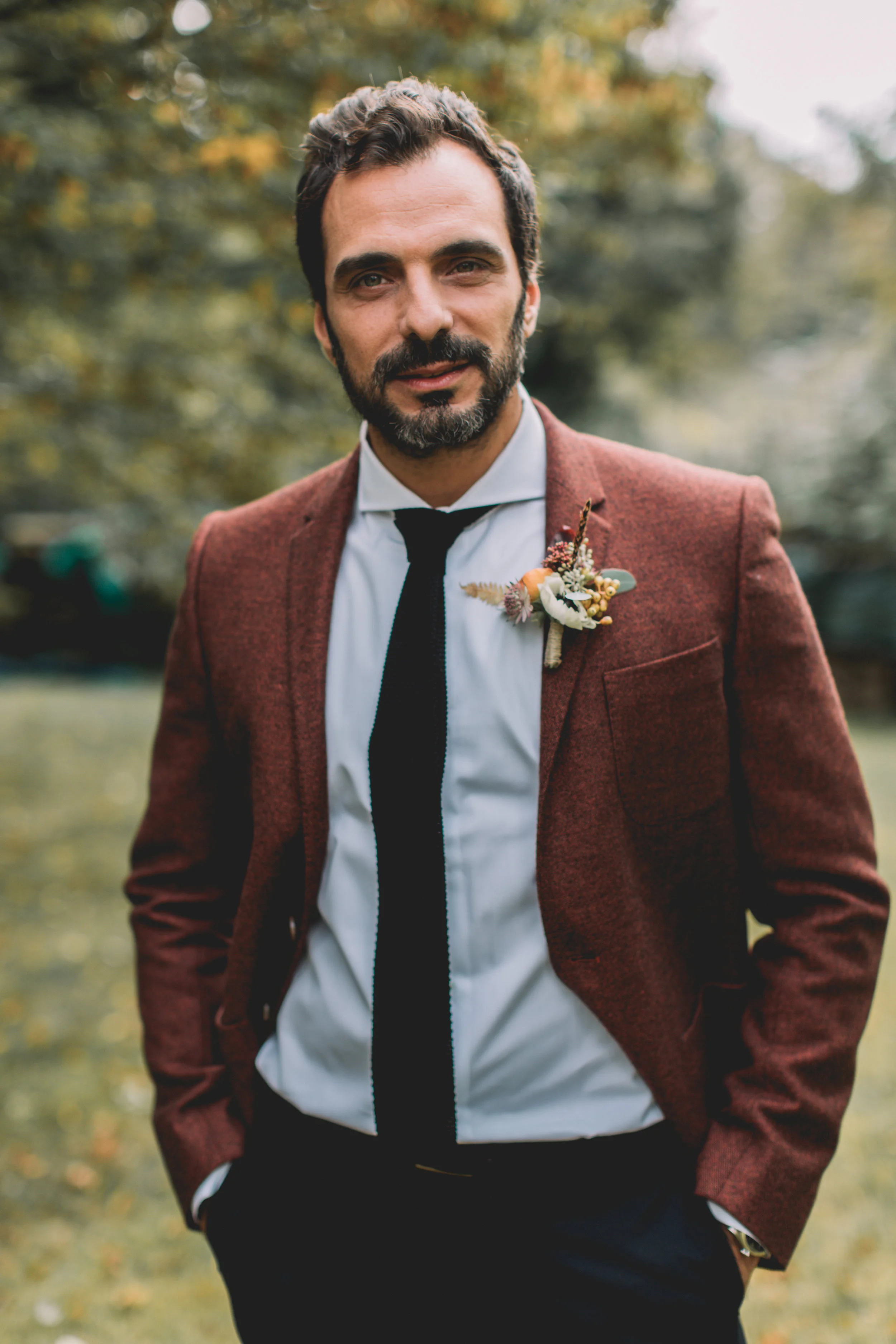 Bohemian Fall Wedding In A Backyard With Colorful Flowers