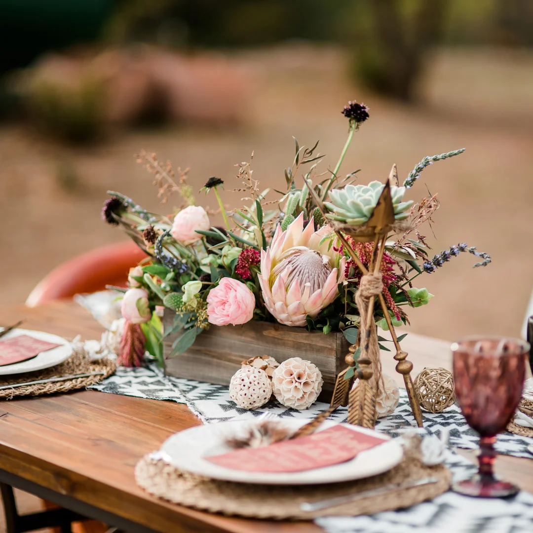 Bohemian Table Setting In Earthy Colors