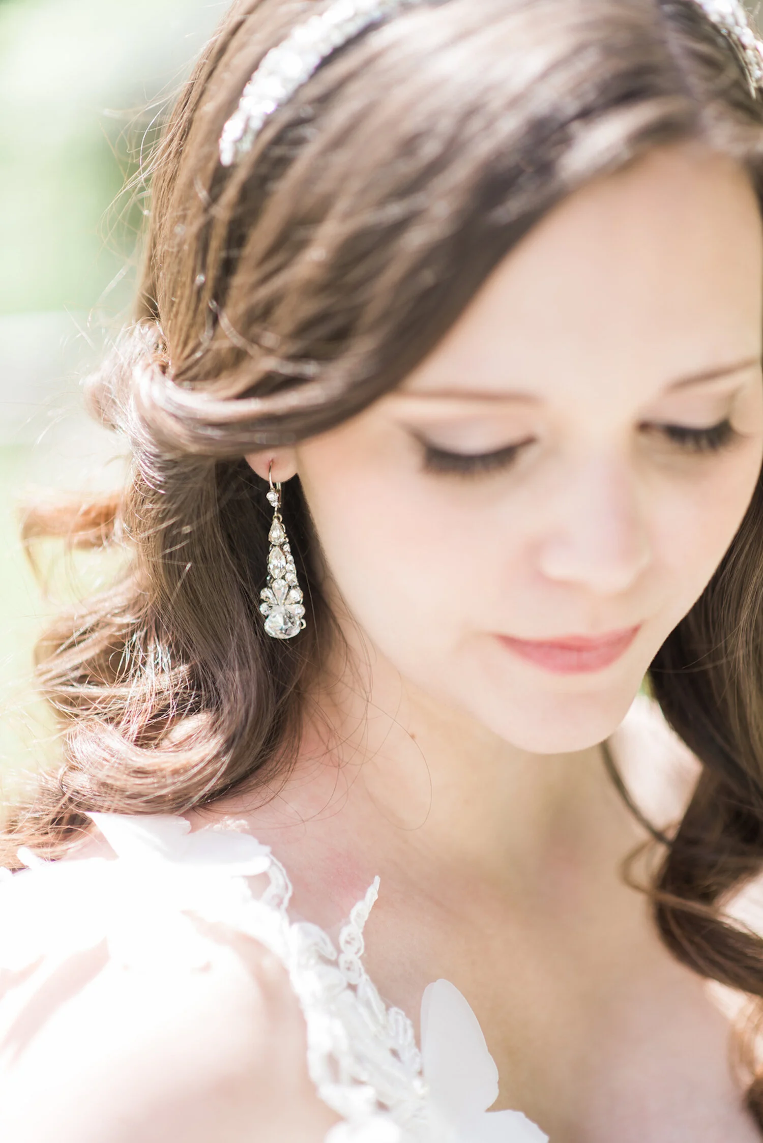 örhängen och hårsmycke bröllop