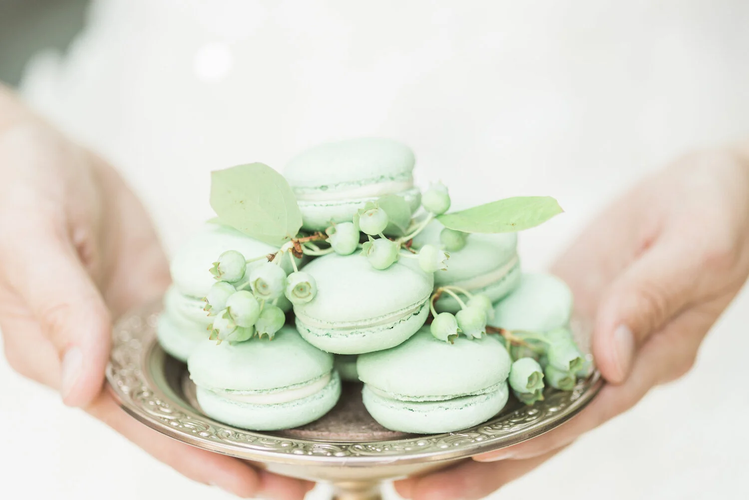 gröna macarons