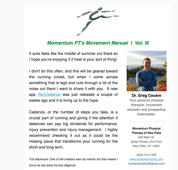 Momentum PT's Run Cadence Review