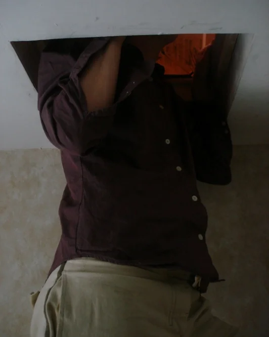 Looking into attic