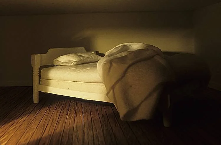 View of miniature diorama in nightstand