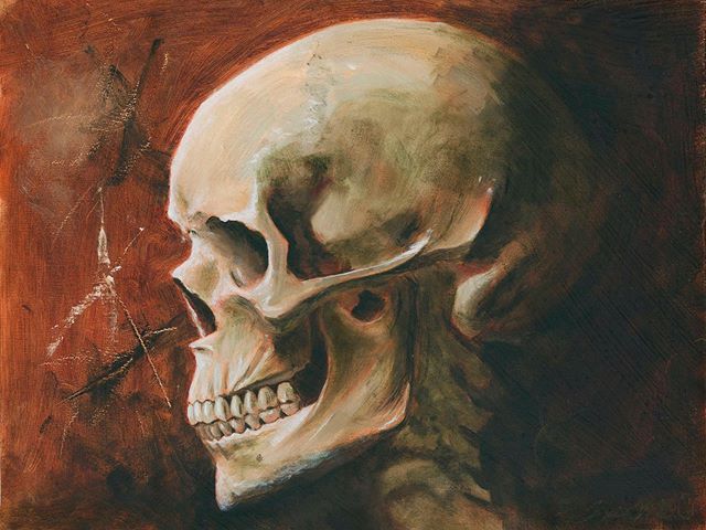 The final product of that skull study. Varnished, scanned and color corrected to match the real life experience. Oil on wood panel, 12x16&rdquo;.
.
.
.
.
.
#oilpainting #oil #skullstudy #skull #art #painting #fineart #rochesterny #rochesterartist #an