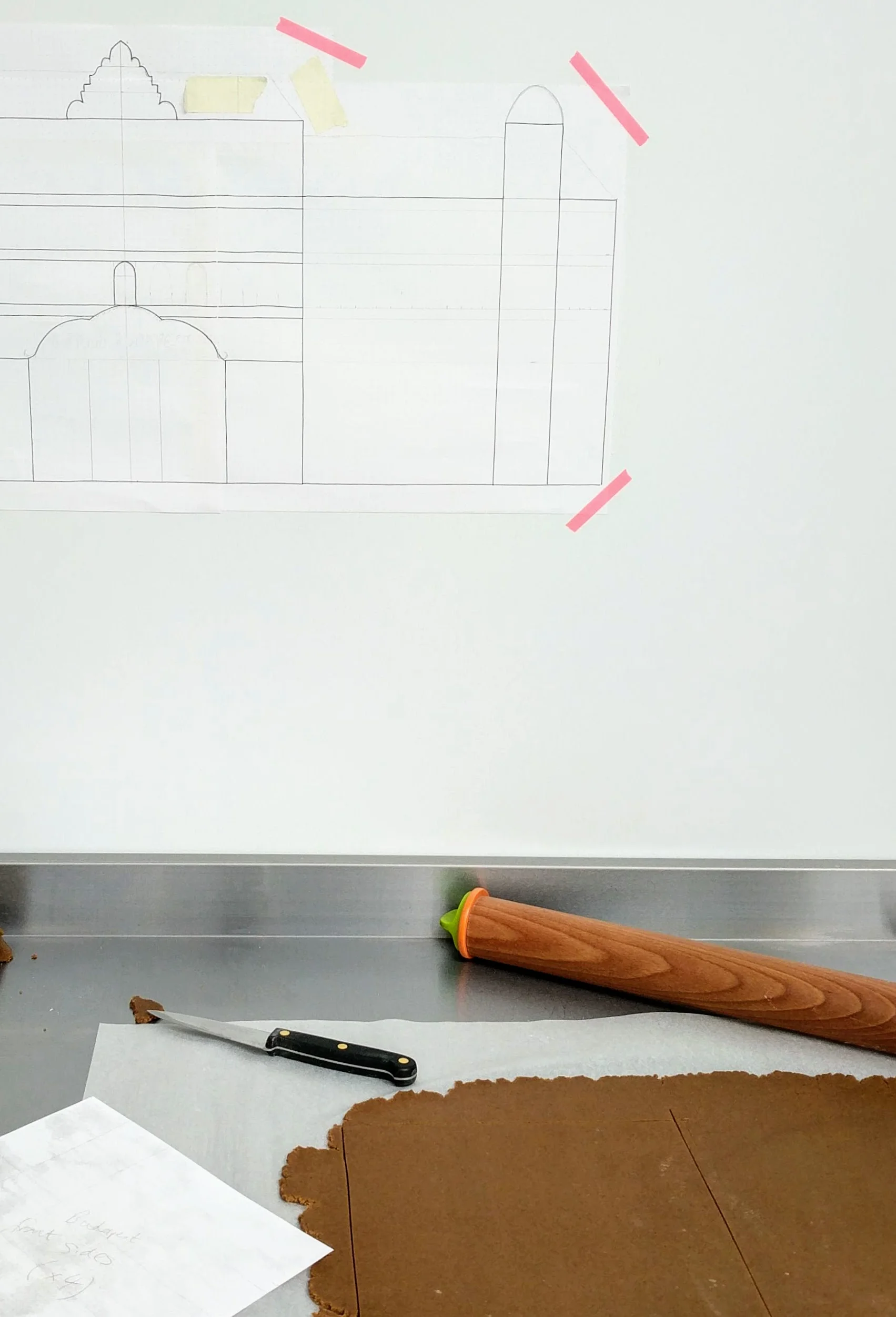 Plans and template-making for The Gingerbread Grand Budapest Hotel