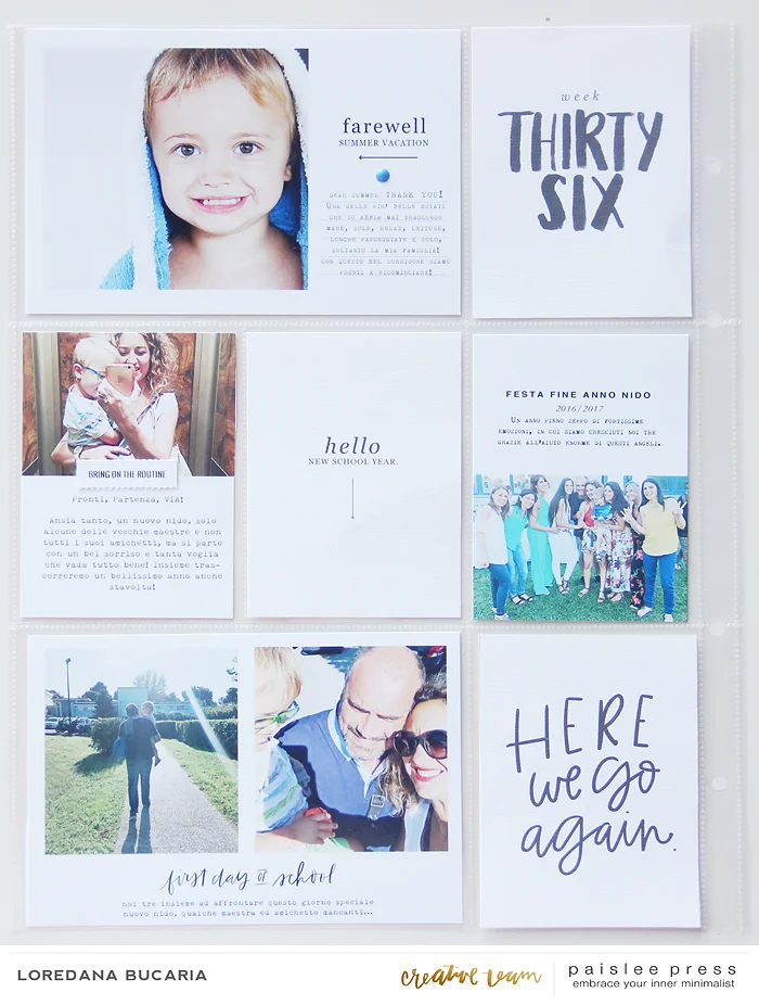 Week 36| Pag 1 - Products used: Back to School Elements by paislee press Back to School Journal Cards by paislee press Back to School Templates by paislee press