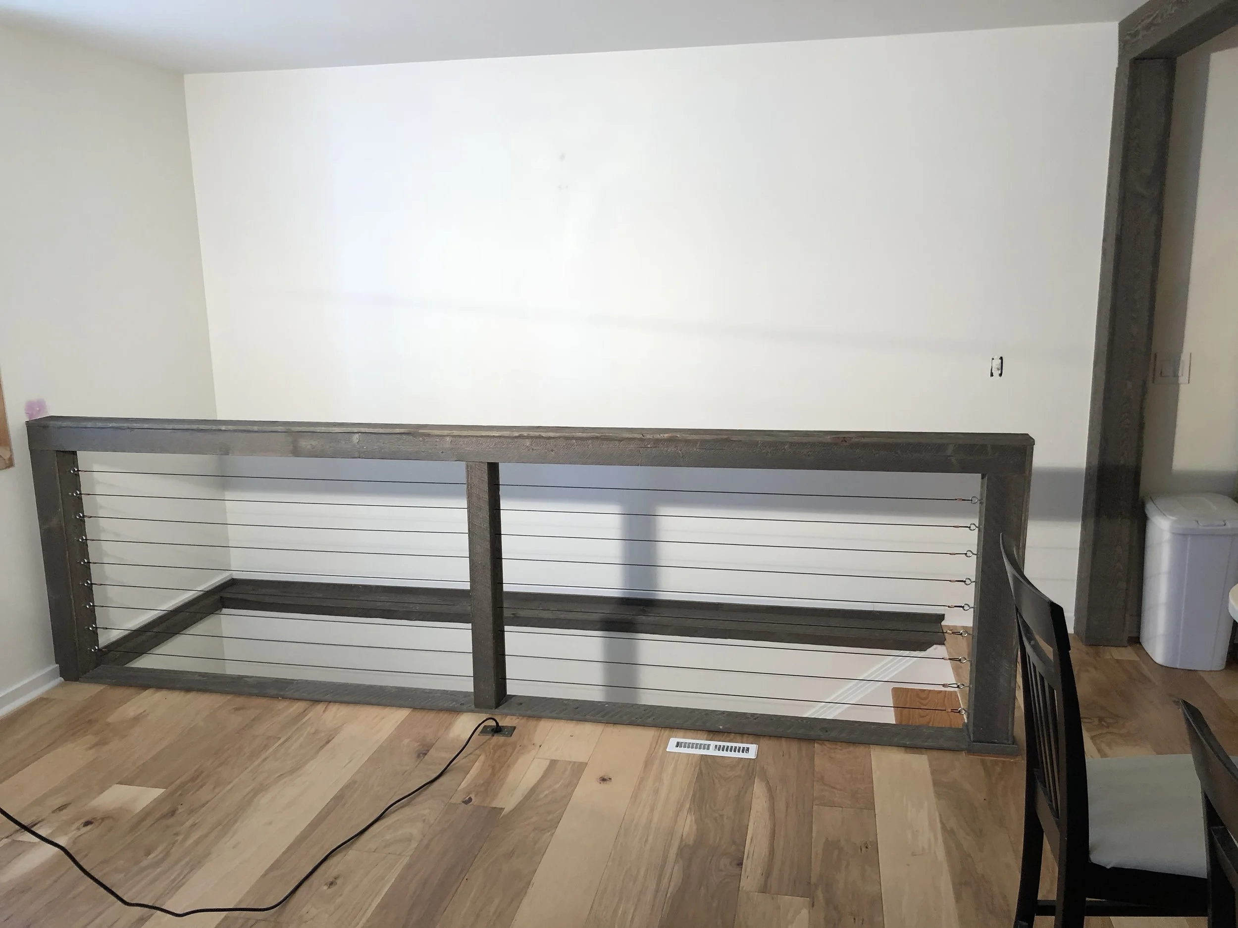 Wire ghost wood handrail