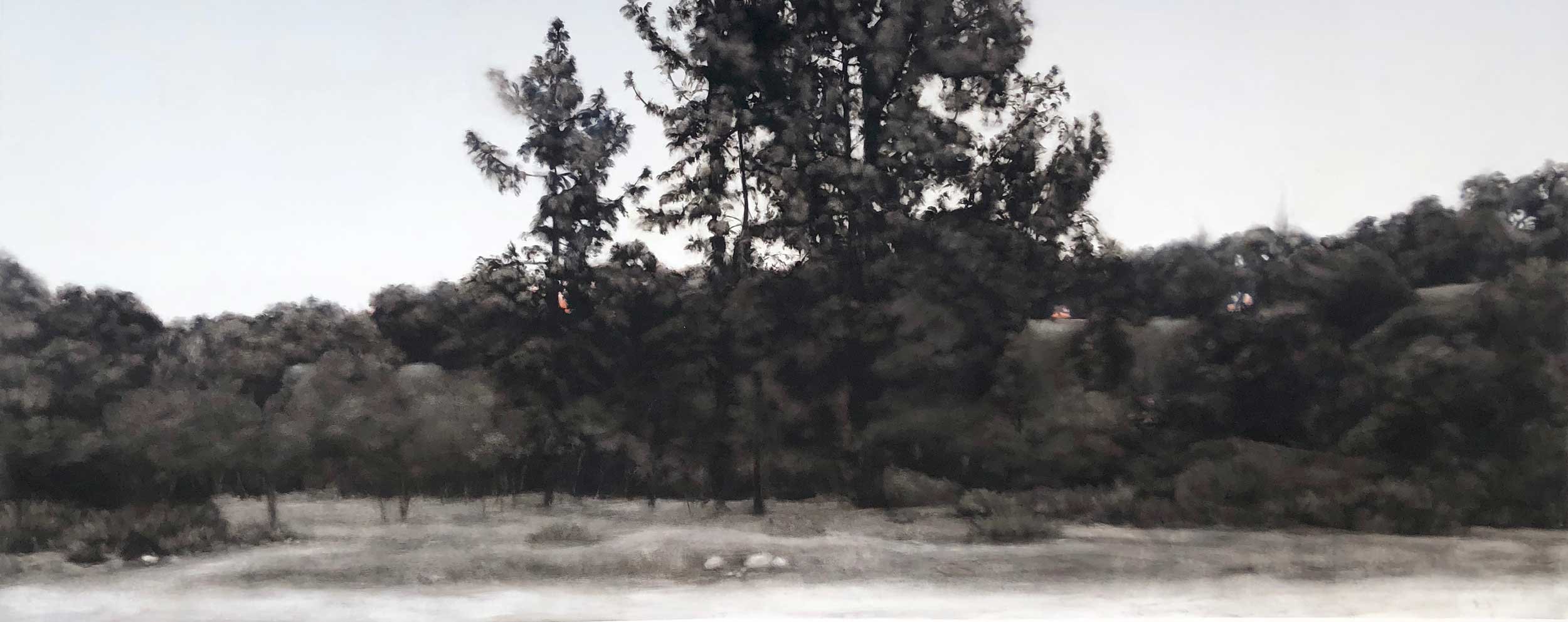 No Alarms and No Surprises Please, Oil on paper, 34 x 81”